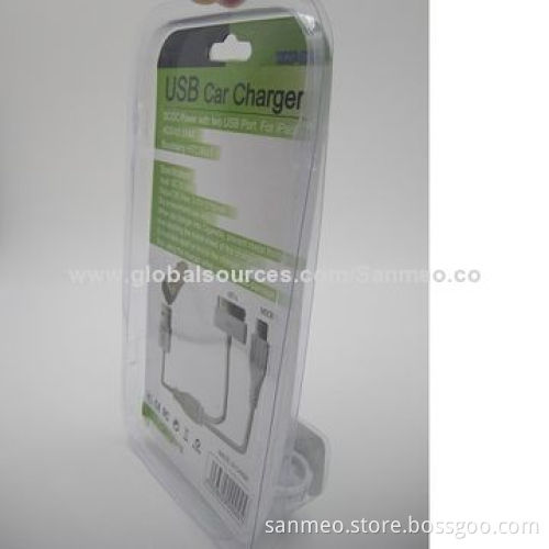 3-in-1 Dual USB Port Car Charger for iPhone/iPad/Micro USB, Simple Clean/Fashionable DesignNew
